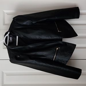 Moto Gear, Black vegan pleather moto jacket, M/L